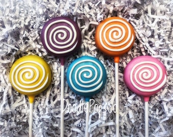 Lollipop swirl Oreo cookie pop / candy party favor /  girls birthday party / chocolate covered Oreo / one dozen (12)