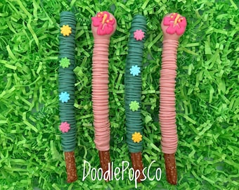 Luau Pretzel Rods - Birthday Party Favors (12 Count)