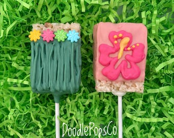 Luau Rice Krispy Pops - Birthday Party Favors (12 Count)