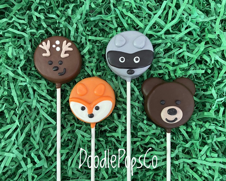 Woodland animals Oreo cookie pops / Forest animals party favor image 1