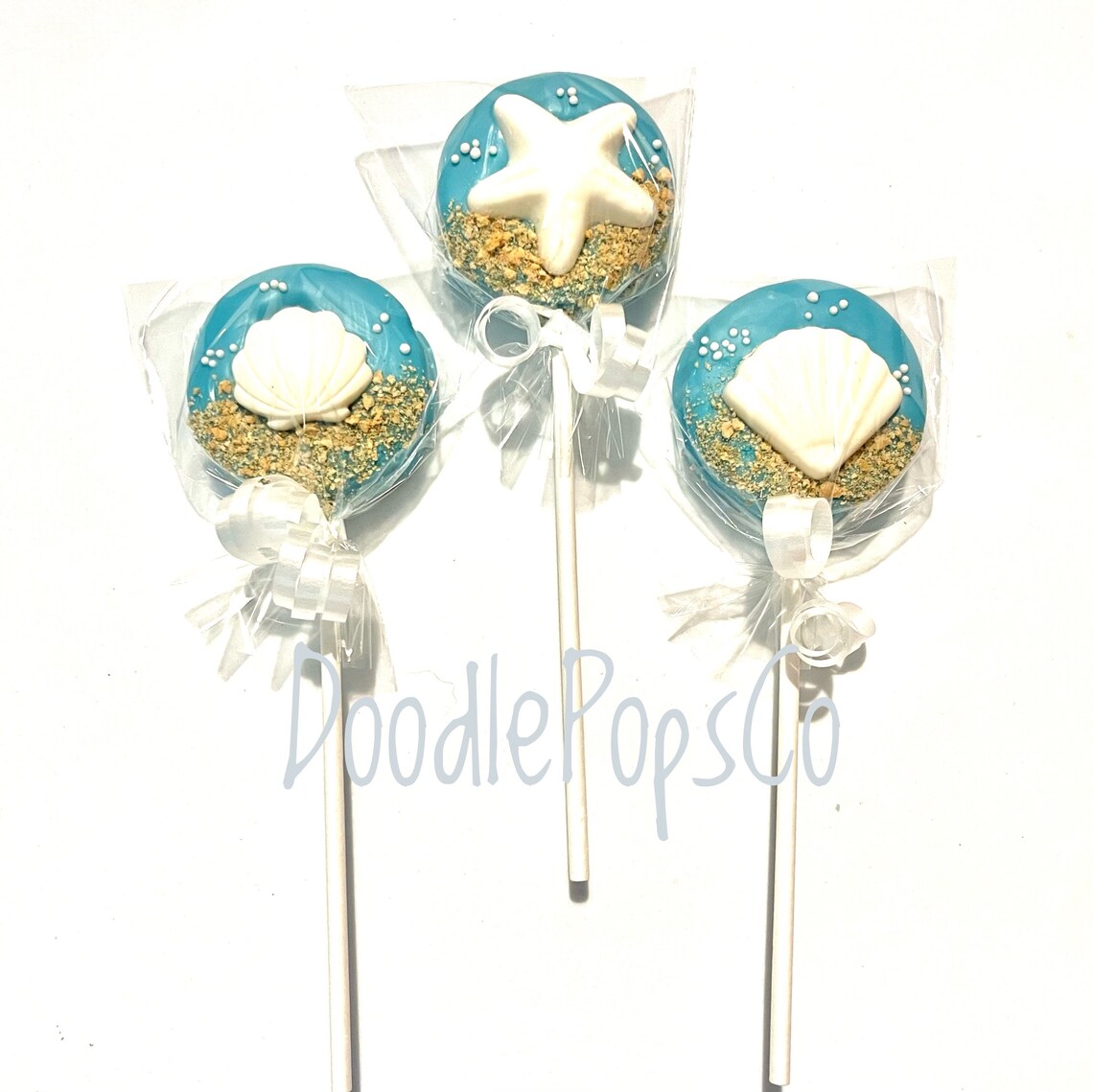 Popsa Shell Sea Shell Oreo Cookie Pops / Beach Wedding Favor / Bridal Shower ...