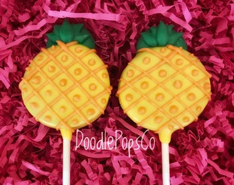 Pineapple Oreo Cookie Pops, Birthday Party Favors (12 Count)