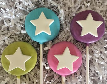 Fairy princess wand Oreo cookie pop / princess birthday party favor / chocolate covered Oreo / one dozen (12)