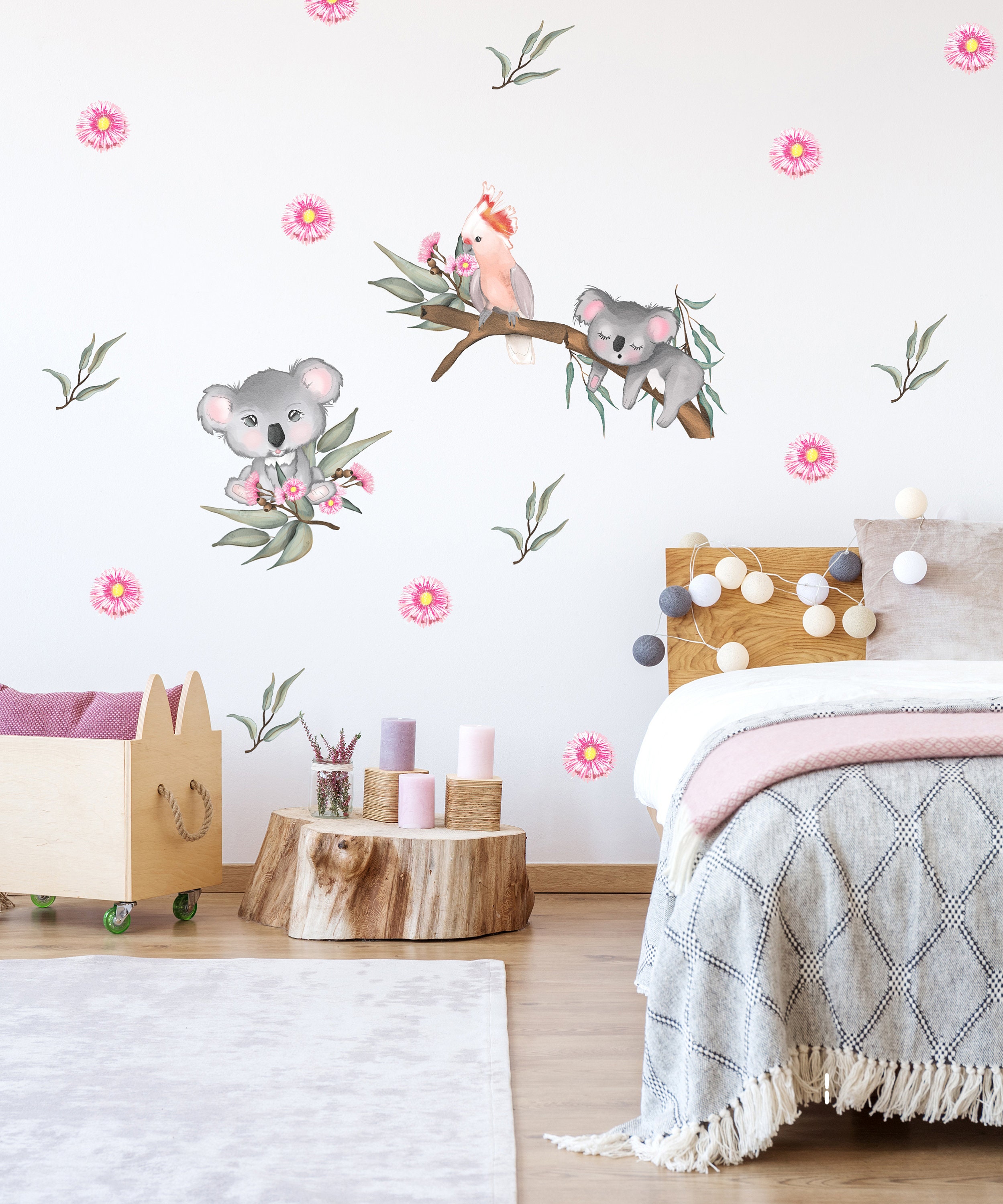 Australiana fabric Wall Decal Koala Wall Decal Native wall Etsy