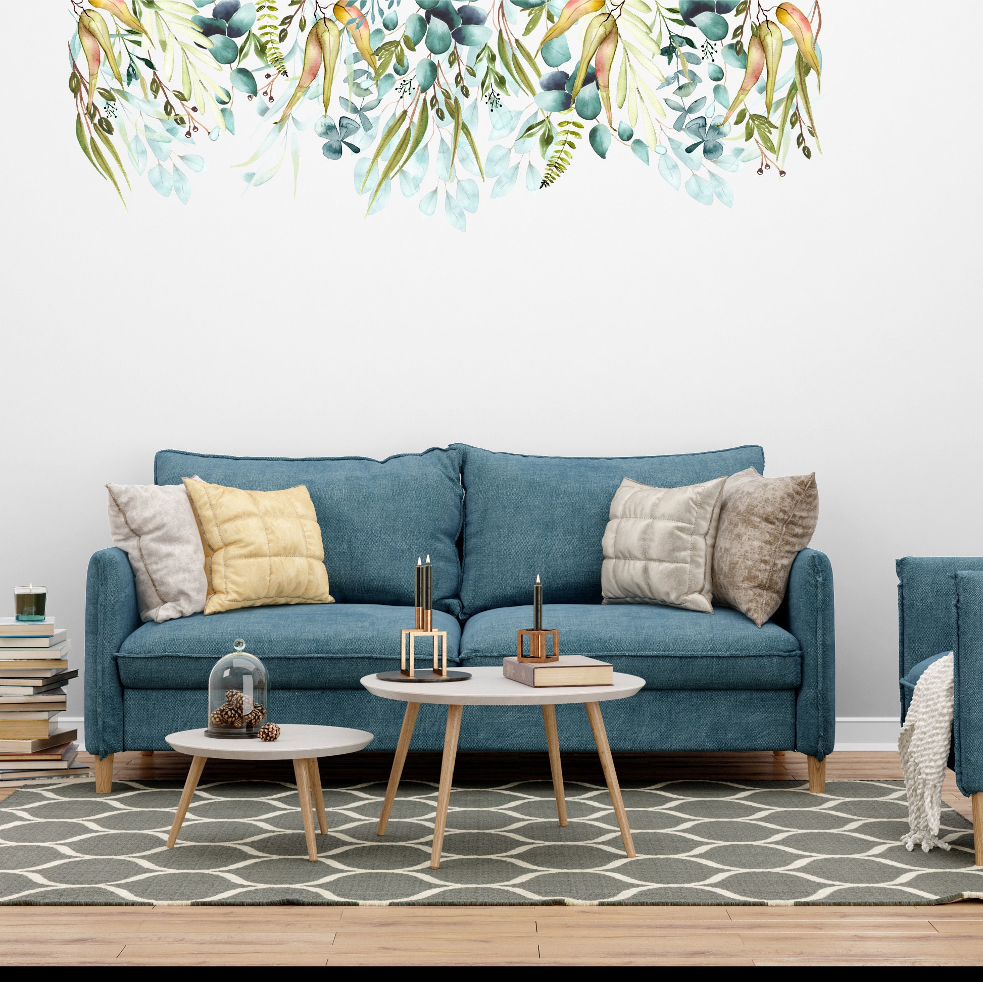 Native Garden wall decal fabric Wall Decal Jungle Wall Etsy