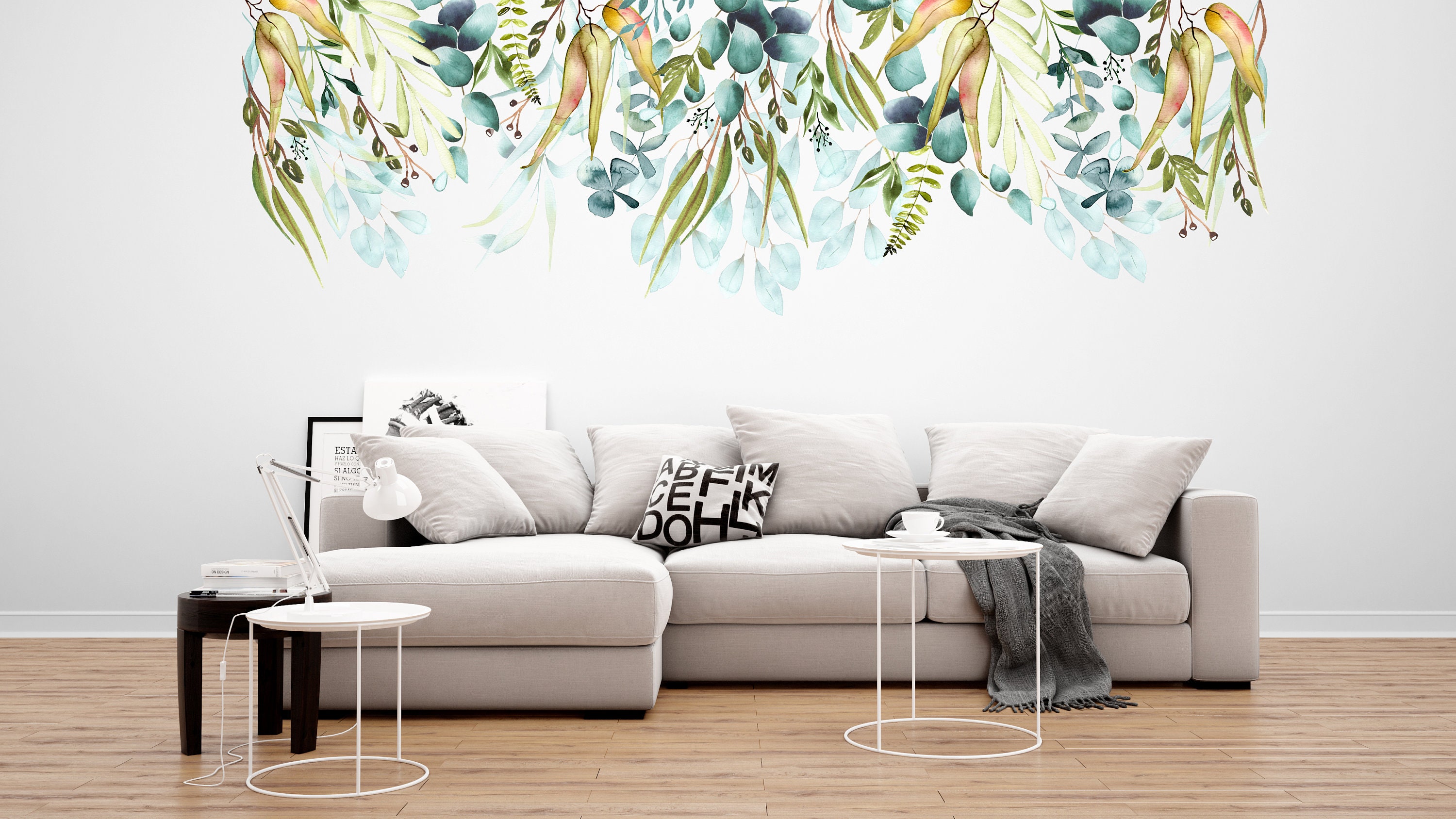 Native Garden wall decal fabric Wall Decal Jungle Wall Etsy