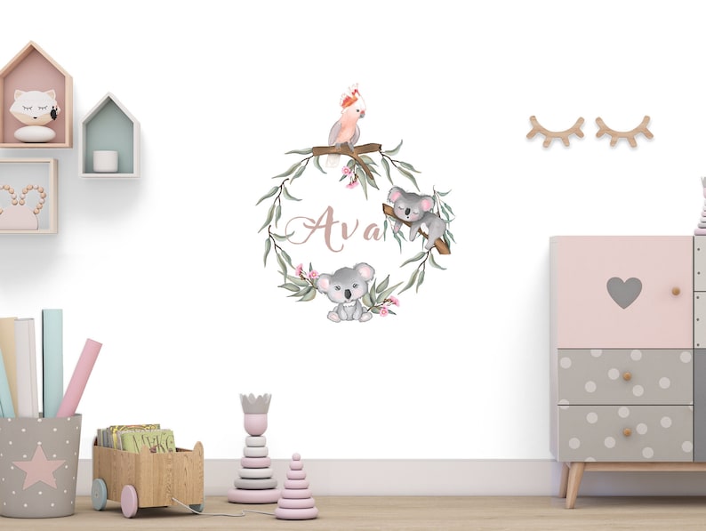 Australiana Fabric Wall Decal Koala Wall Decal Native Wall Etsy