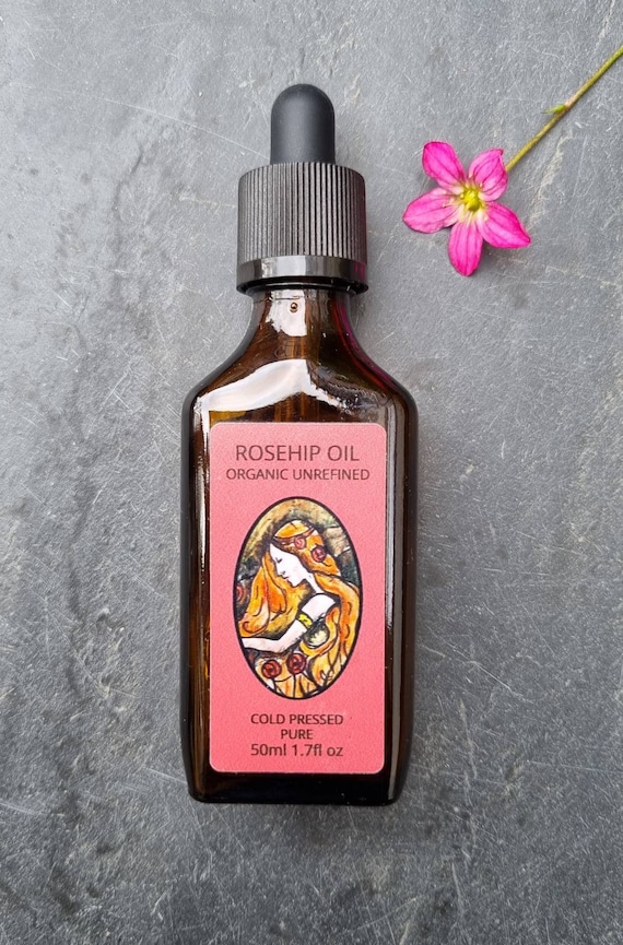 Organic Rosehip Oil, Cold Pressed, Rosa Canina/Mosqueta, 50ml