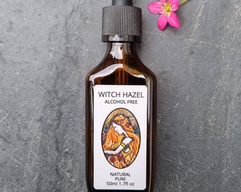 Witch hazel, alcohol free 50ml. Glass pipette bottle