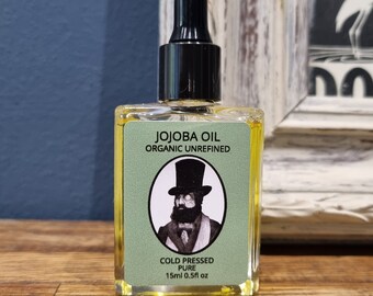 Organic Jojoba oil, cold pressed 15ml. For Beard oil / Skin. Glass pipette bottle