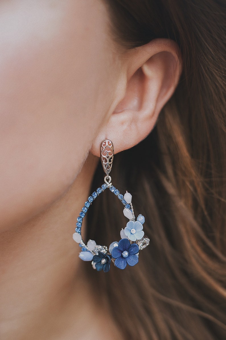 braut haarschmuck blau