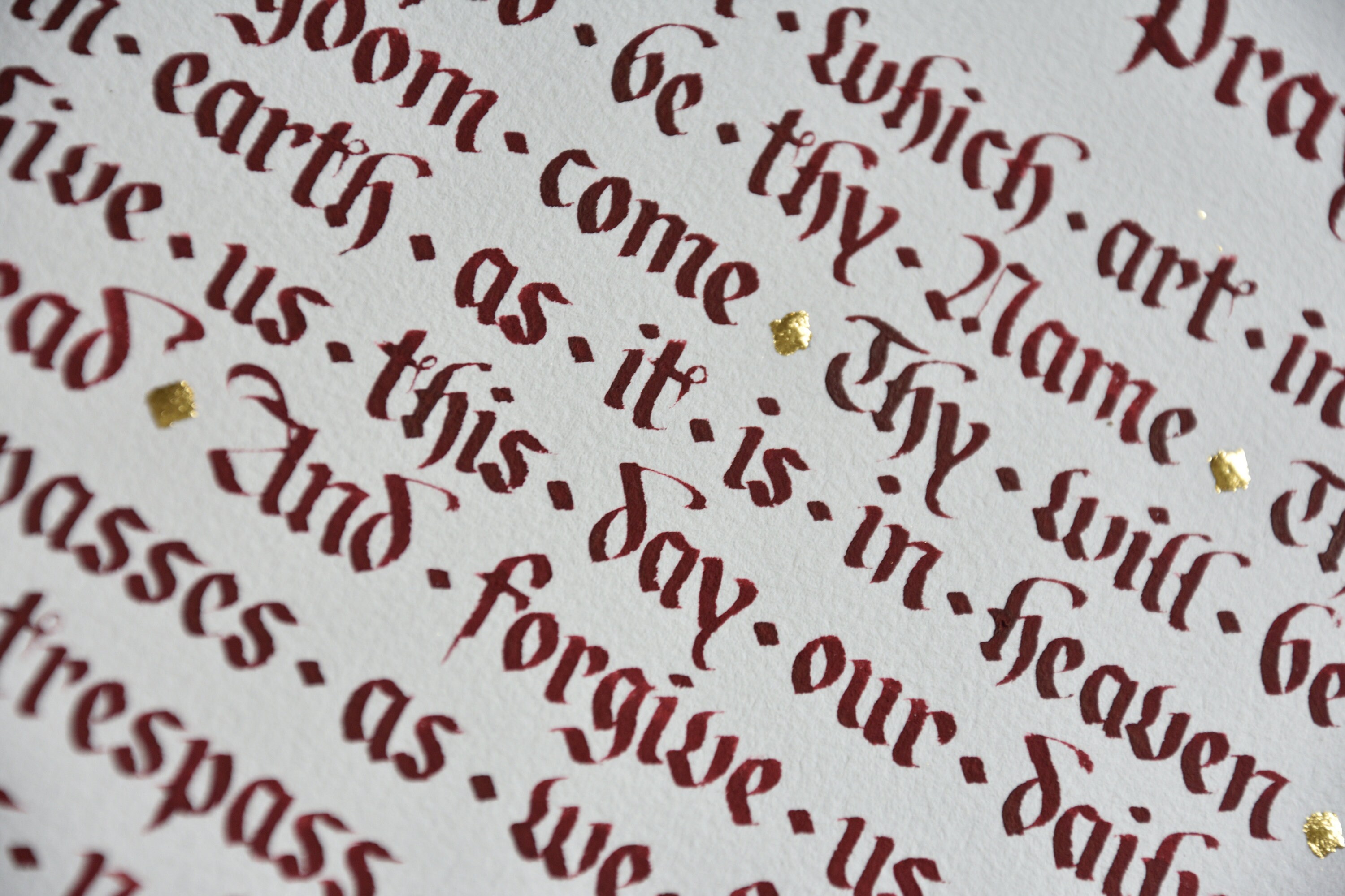 Handwritten Lord's Prayer - Original and Unique Calligraphy Artwork ...