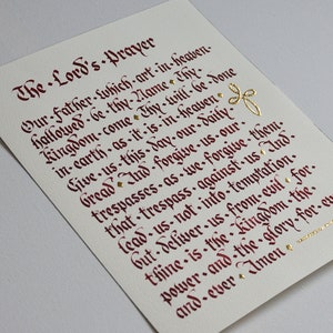 Handwritten Lord&#39;s Prayer - Original and Unique Calligraphy Artwork - The Lord&#39;s Prayer