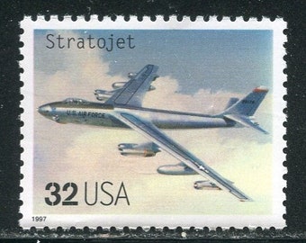 Unframed Print 12/" X 16/" of a Boeing B-47 Stratojet climbing to altitude.
