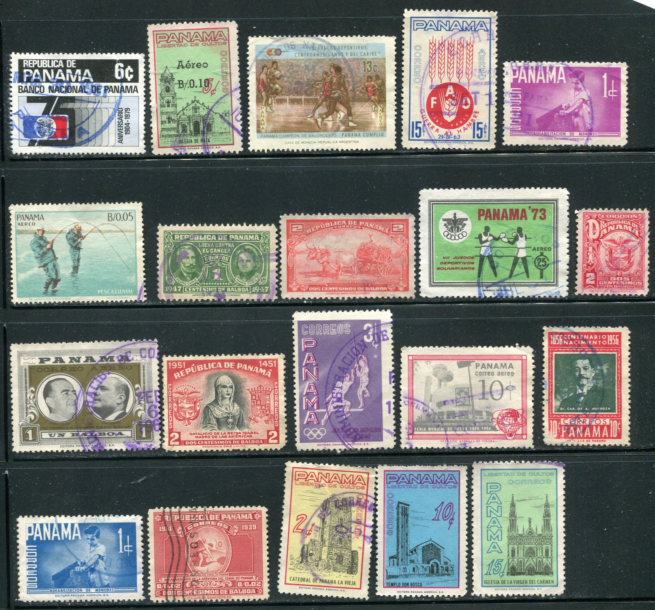 Panama Stamps /20 Used Vintage Stamps From Central Etsy