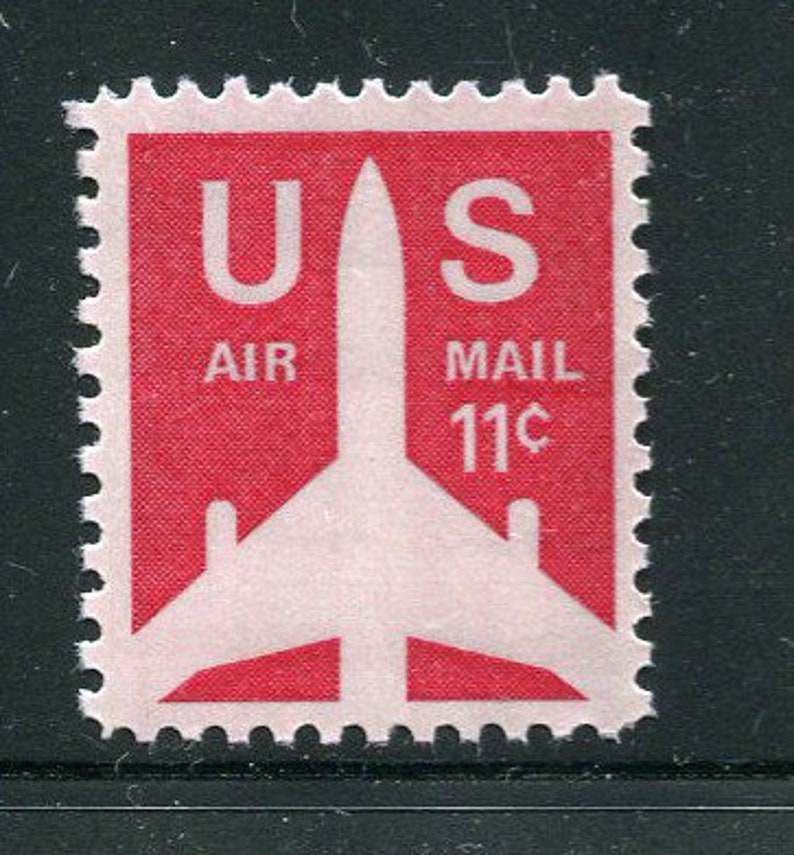 Red Airplane Stamps /10 Vintage USA Red Postage Stamps/Jet | Etsy