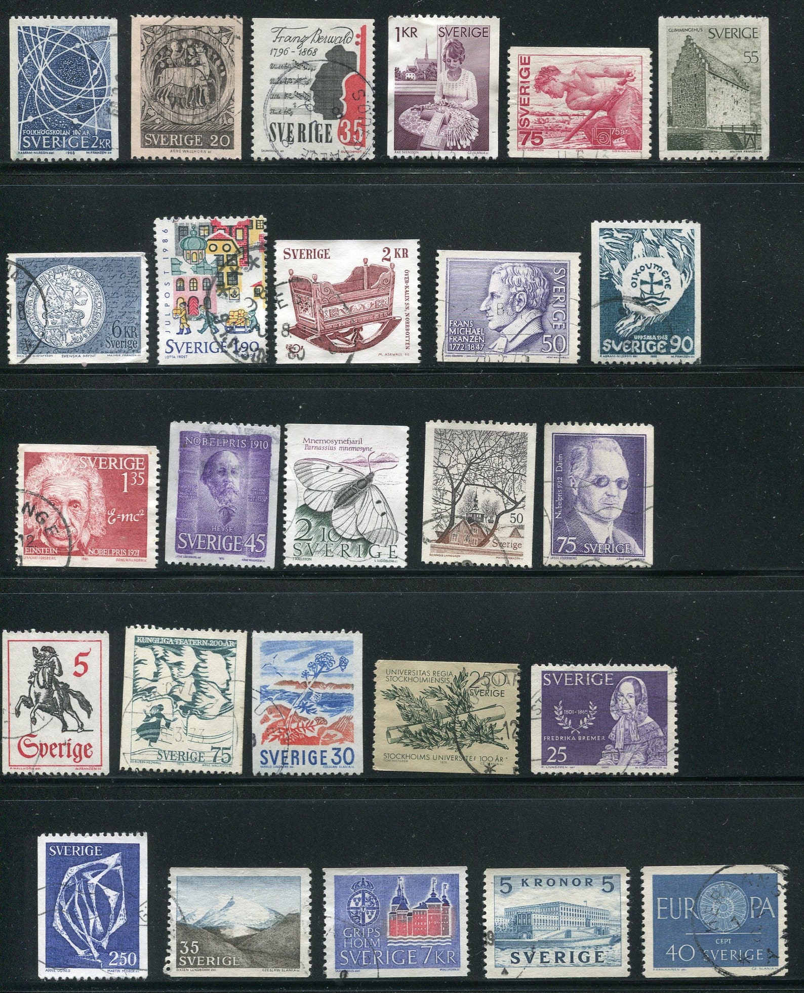 Swedish Stamps / 25 Vintage Used Postage Stamps From Sweden Etsy