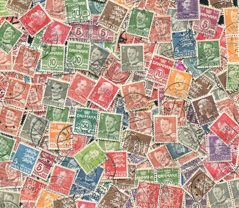 Denmark Stamps /Various Small Bulk Used Stamps/Vintage Small Etsy