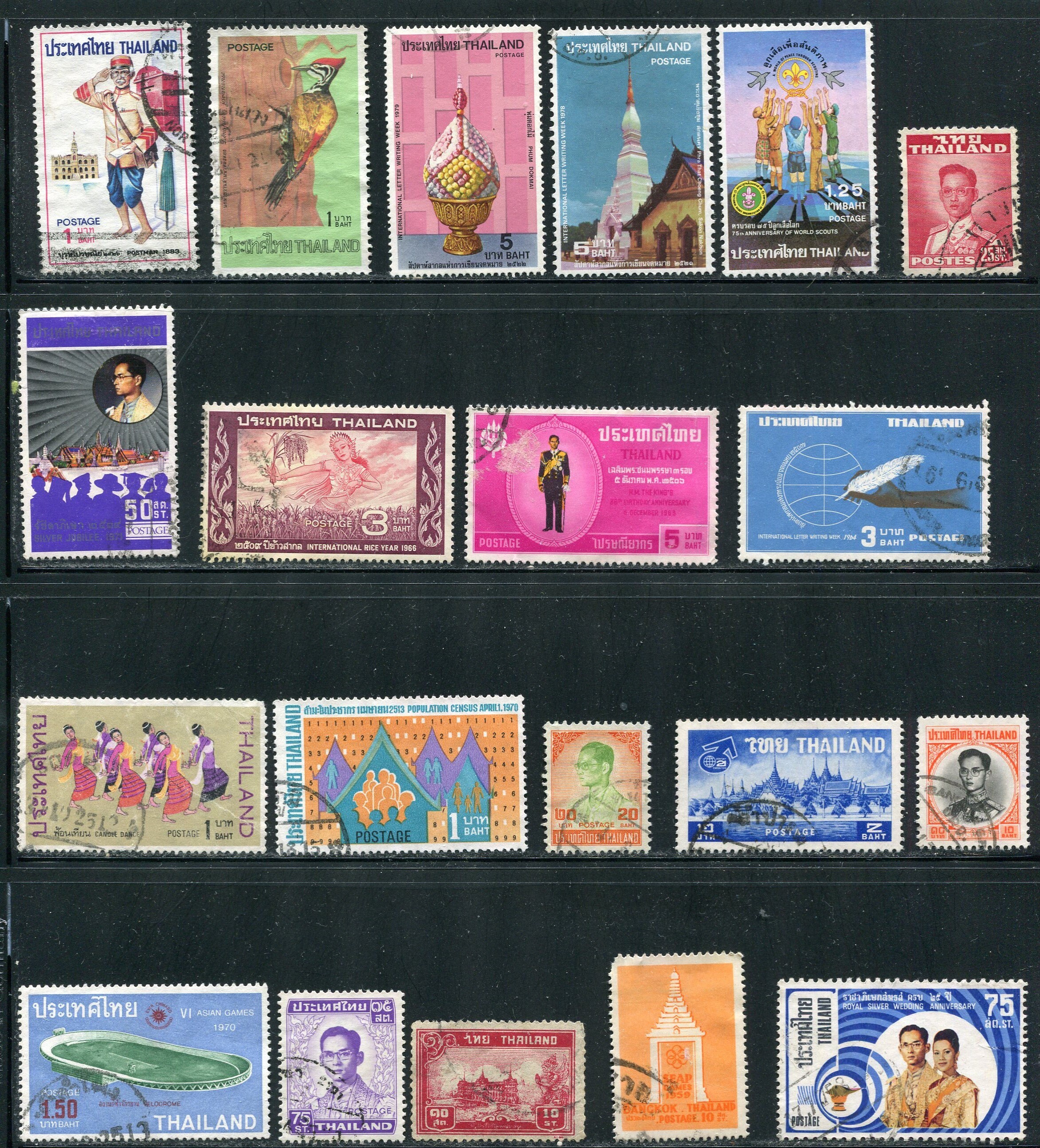 Thailand Stamps Used Vintage/20 Stamps From Thailand Etsy
