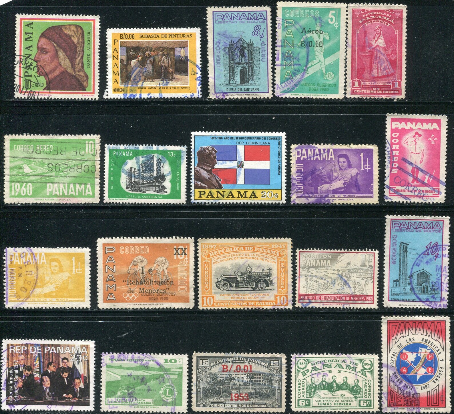 Panama Stamps /20 Used Vintage Stamps From Central Etsy