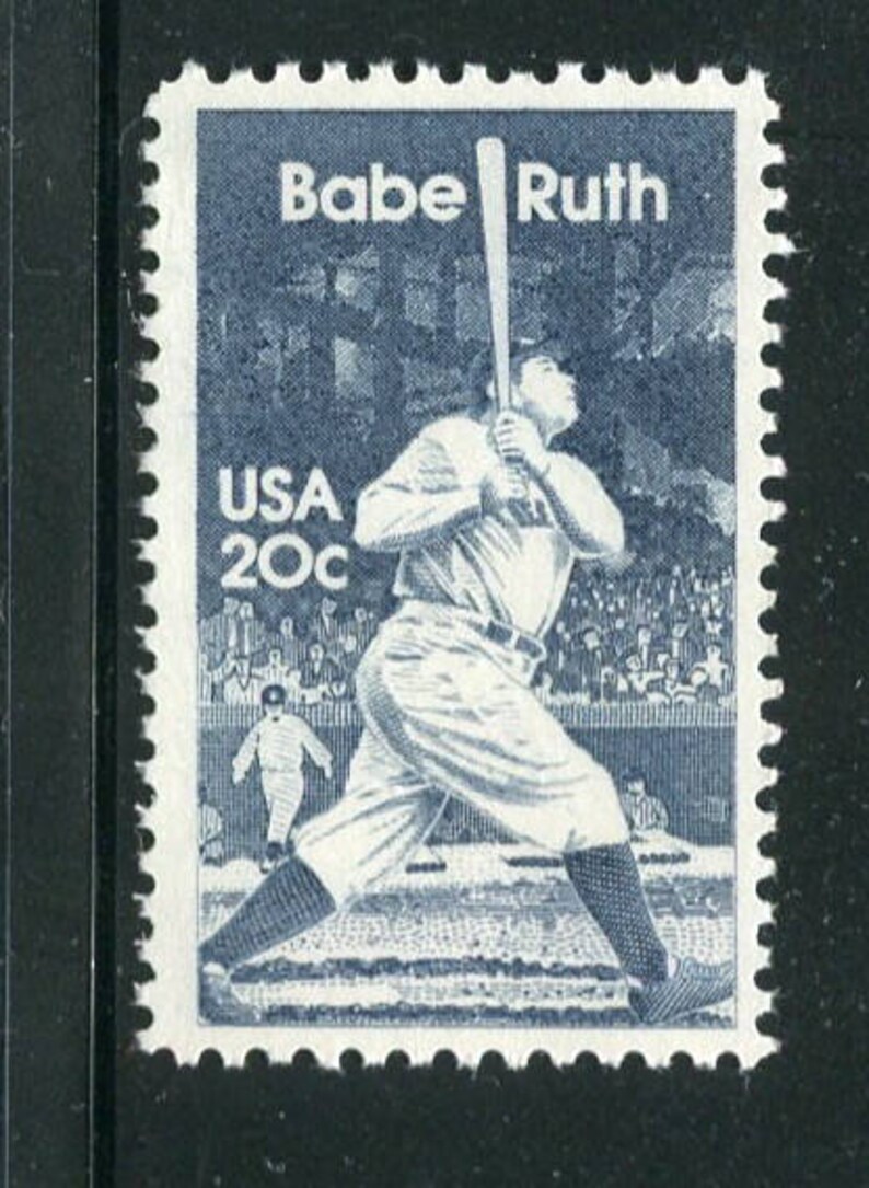 Baseball Stamps /babe Ruth Baseball Themed Stamps /5 Single Etsy