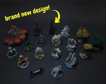 War of the Ring Strongholds, BRAND NEW design, resin, painted and ready to play, 18 highly detailed models!!!