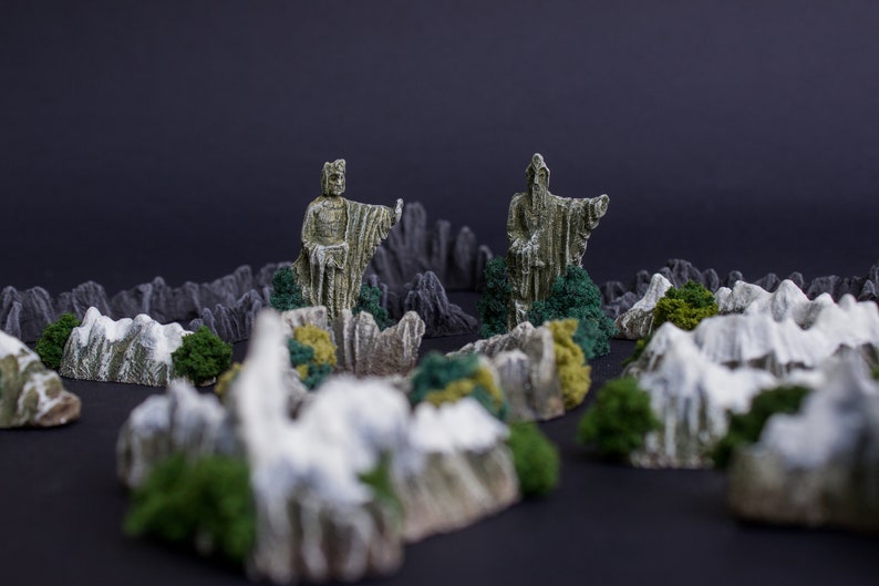 Argonath, Mount Doom and Mountains set for War of the Ring boardgame, resin, PAINTED and READY to PLAY image 5
