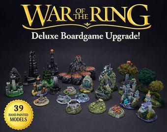 War of the Ring compatible Deluxe Set – 39 Hand Painted Resin Miniatures | Strongholds, Settlements, Mountains, Board Game Upgrade