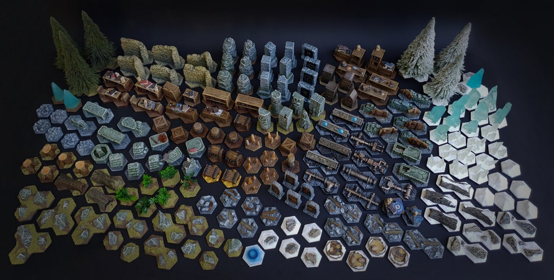 Frosthaven Gloomhaven FULL TERRAIN SET, 204 Highly Detailed Resin