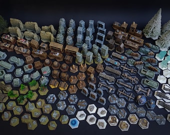 Frosthaven + Gloomhaven FULL TERRAIN SET, 204 modelos de resina muy detallados, completamente pintados y listos para jugar, ¡El mejor set del mercado!