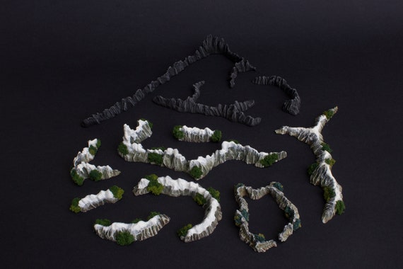 Mountains set, compatible with War of the Ring Boardgame, Anniversary edition & standard edition, painted and ready to play