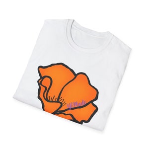 Large Y6Made California Poppy Unisex Softstyle T-Shirt image 9