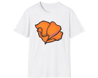 Large Y6Made California Poppy Unisex Softstyle T-Shirt