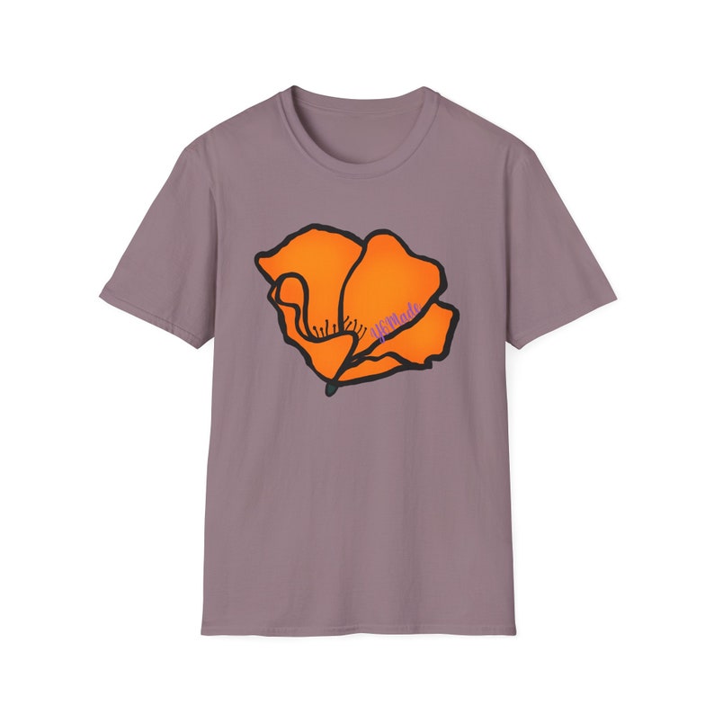 Large Y6Made California Poppy Unisex Softstyle T-Shirt image 6