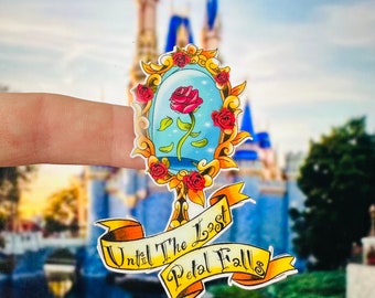 Beauty and the Beast Disney laptop sticker/ tale as old as time/ until the last petal falls sticker/ disney laptop sticker/ cell phone