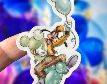 Goofy Mickey balloon sticker/ balloons laptop sticker/water bottle/ cell phone sticker/ planner/ journal/Disney souvenir