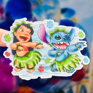 Lilo and Stitch hula laptop sticker/ Ohana Disney phone case sticker/cell phone/ laptop sticker/ journal planner decal/