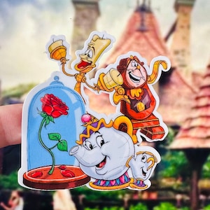 Tale as Old as Time Sticker/ Beauty and the Beast sticker/ Enchanted rose sticker/ Mrs. Potts/ chip/ Cogsworth sticker/ Lumiere sticker