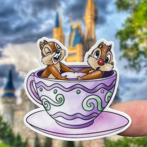 Chip and Dale laptop sticker/ disney sticker/ teacup sticker/ water bottle/ cell phone/ laptop sticker/