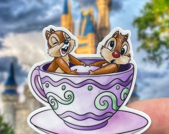 Chip and Dale laptop sticker/ disney sticker/ teacup sticker/ water bottle/ cell phone/ laptop sticker/