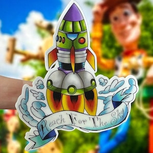 Reach for the sky sticker/ Buzz lightyear sticker/ Toy Story sticker/ to infinity and beyond sticker/ disney sticker/ cell phone sticker/