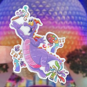 Figment laptop sticker/ Epcot imagination decal/ water bottle sticker/ one little spark of inspiration sticker/ figment planner sticker