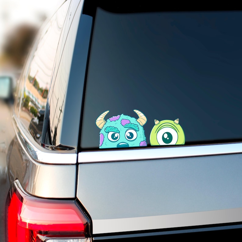 Sully Window Sticker Mike and Sully Peeker Car Decal/peekaboo Window Sticker/ Disney Laptop ...