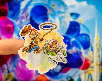 Chip and Dale laptop sticker/ disney sticker/ woody and buzz sticker/ water bottle/ cell phone/ laptop sticker/
