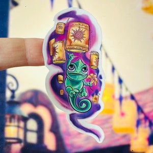 Pascal sticker/ Floating lanterns pascal Rapunzel Tangled Laptop Sticker/ laptop decal/ water bottle sticker/ Disney sticker/ planner/