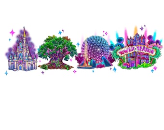 WDW Landmarks Laptop Sticker/ Disney parks/ Mickey and Minnie/ Donald and daisy/ Disney hidden Mickey Animal Kingdom decal cell phone