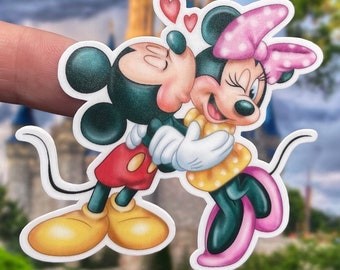 Mickey and Minnie laptop sticker/ Disney sticker/ disney cell phone sticker/ journal decal/ planner
