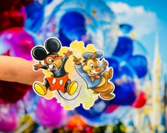 Chip and Dale laptop sticker/ disney sticker/ Mickey and donald sticker/ water bottle/ cell phone/ laptop sticker/