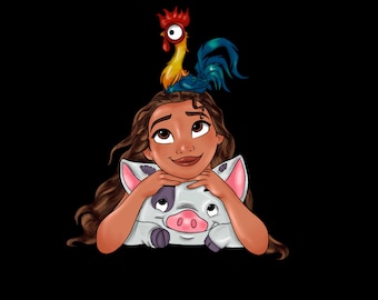 Pua and Hei Hei laptop sticker/ Moana disney decal/ water bottle/Moana laptop sticker/ journal planner decal/ disneyworld/ water bottle