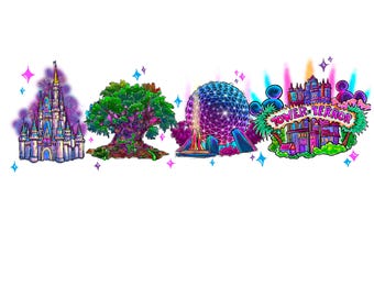 WDW Landmarks Laptop Sticker/ tree of life/ Epcot/ Disney hidden Mickey Animal Kingdom decal cell phone planner  water bottle
